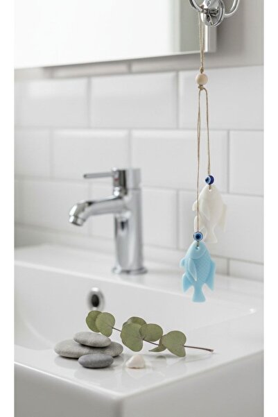 LUXLIGHT إكسسوار حمام صابون معطر صغير مزين بالخرز على شكل سمكة