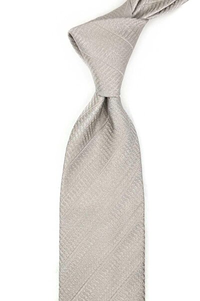 Kravatkolik Nuragus Style Beige Italian Silk Tie Ik2042