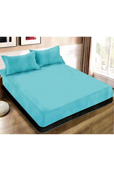 Unicorn Concept Bed cover set with elastic and 2 pillowcases, 180x200 cm, Turquoise
