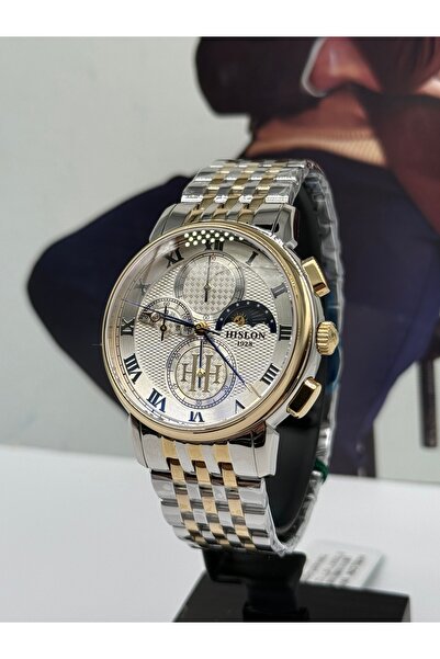 Hislon Gold Classic Men's Watch with Moon Phase 5 Atm Waterproof 3 Years Warranty