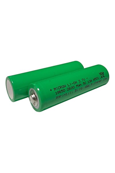 Micron 18650 3.7v (volt) 2600 Mah(amper) 5c Lityum Başlı Şarj Edilebilir Pil(batarya) 1 Adet