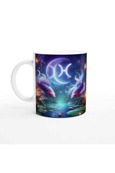 Wisdom Rain كوب قهوة مطبوع عليه برج الحوت - حديقة الأبراج في ضوء القمر Vs2