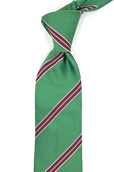 Kravatkolik Πράσινη ιταλική μεταξωτή γραβάτα σε στυλ Corsari İK2036