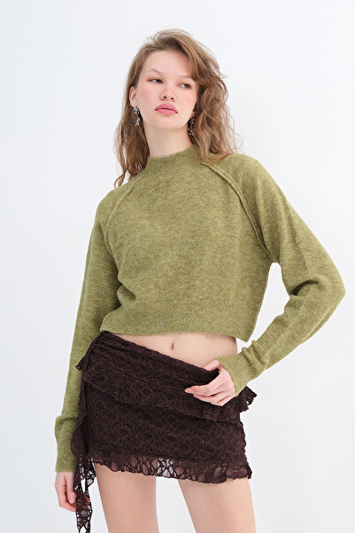 Addax Long Sleeve Crop Knitwear Sweater K3362-D7