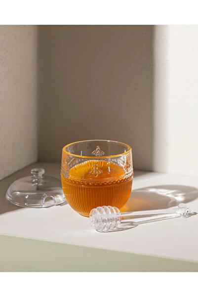 Madame Coco Abeille Glass Honey Jar with Spoon - Transparent - 240 ml