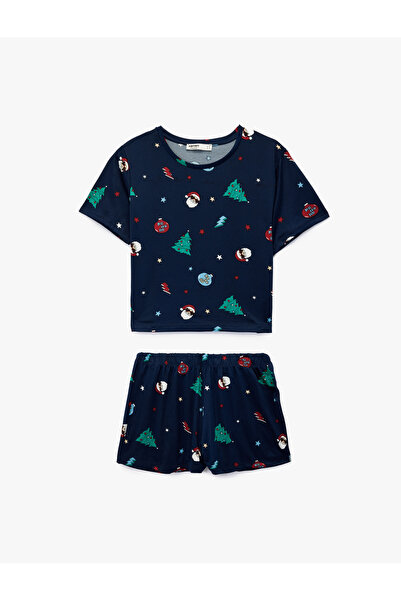 Koton New Year's Themed 2-Piece Pajama Set