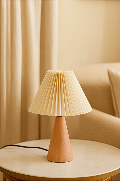 HOMİNG Pleated Umbrella Wooden Lampshade