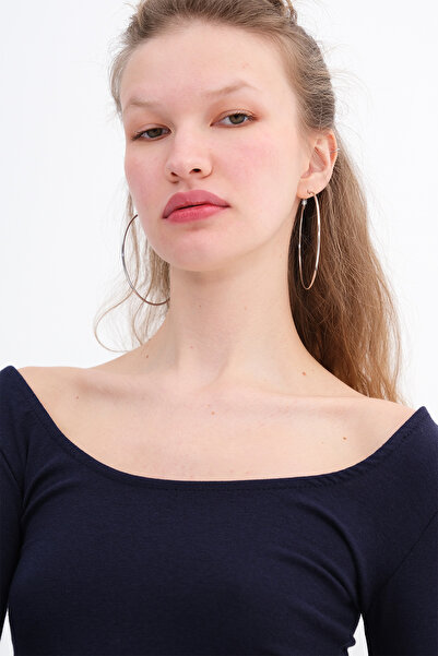 Addax U Neck Basic Modal Blouse B4410