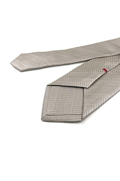 Kravatkolik Nuragus Style Beige Italian Silk Tie Ik2042