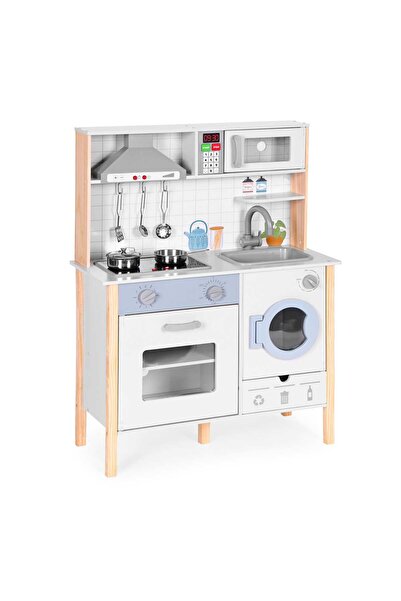 Ecotoys Kids kitchen Ecotoys, wood, sounds, LED lights, washing machine, oven, 5 accessories KID006342