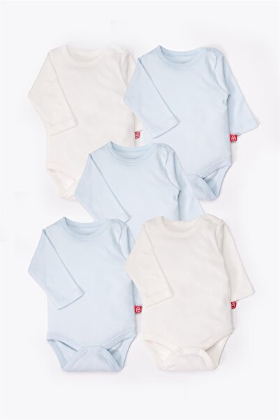 Bebetto بدلة بأكمام طويلة 5 قطع (دائماً 40/1 إنترلوك) باللون الأزرق