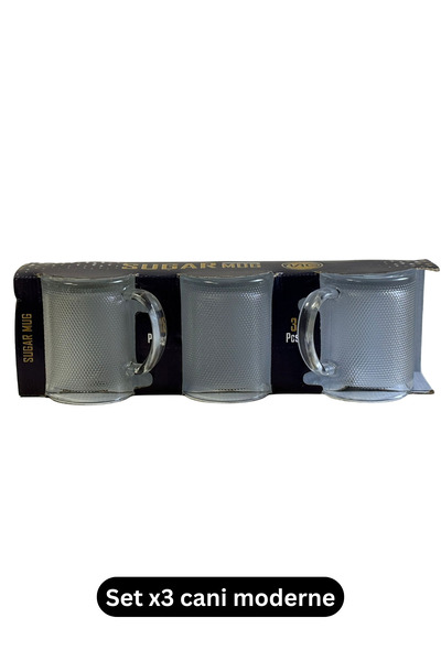 mug Set of 3 modern glass mugs