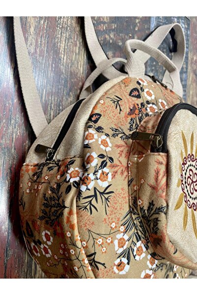 street&bagdnz Fargin Ethnic Authentic Bohemian Round Embroidered Backpack Daily Travel Waterproof Backpack