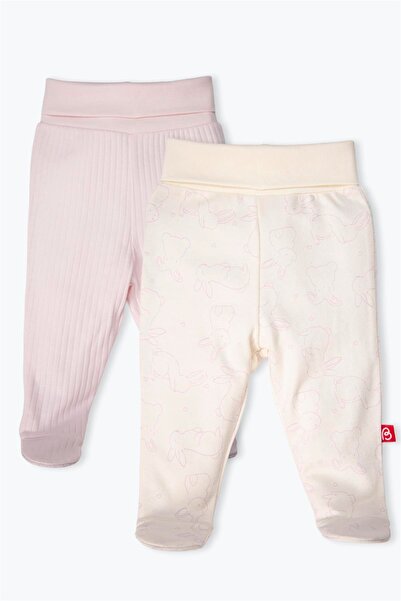 Bebetto Pants with Socks 2-Pack (Cute Bunny) Pink
