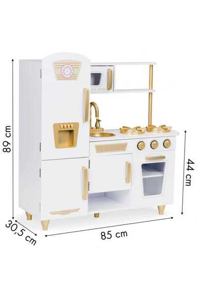 Ecotoys Children's kitchen XXL Ecotoys, wood, white/gold KID974832