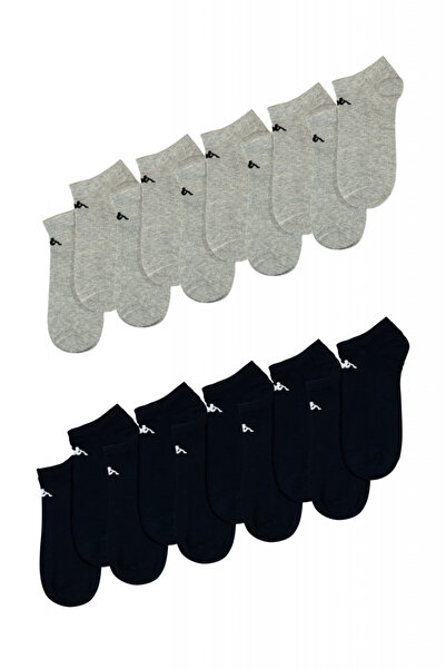 Overall Kappa 10 pairs of short socks set, women - Grey/navy blue, 39-42