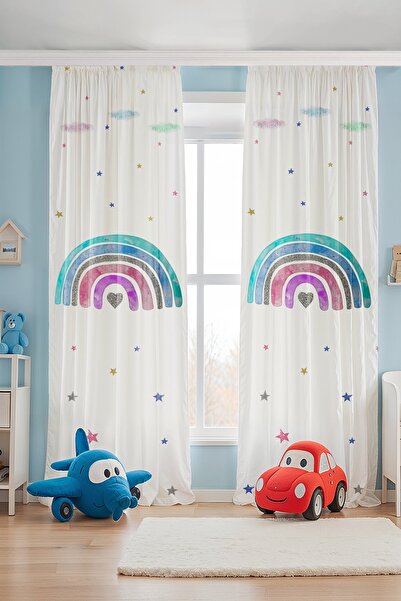 EVPANYA Сяюча дитяча штора для дитячої кімнати з малюнком веселки (ціна за одне полотно)