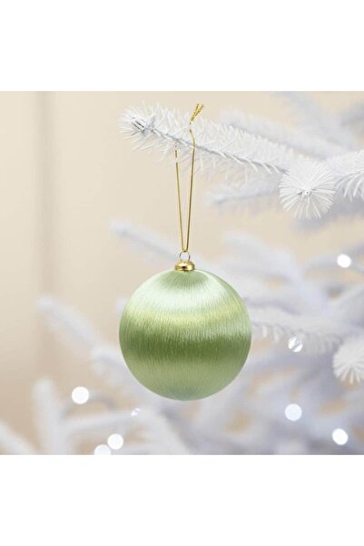 Ritzz Silk Thread Wrapped Pine Tree Ornament 8 cm - Oil Green