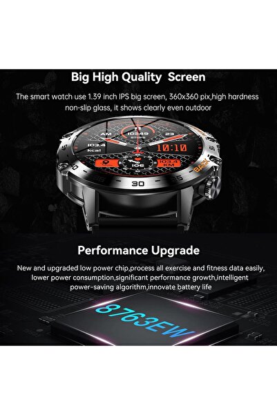 Salpido Smart Watch 1.39-Inch FullTouch Screen Fitness Tracker BT Call Blood Oxygen/Heart Rate