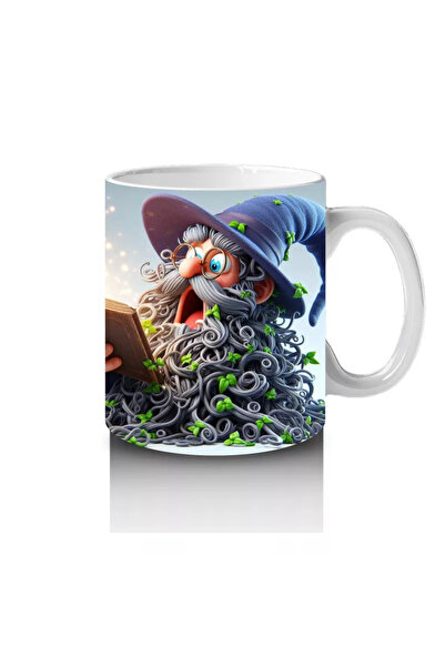 Wisdom Rain Sunset Themed Halloween Printed Mug with Hand in Hand Witch Girl Figures