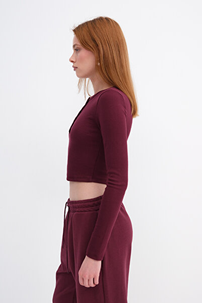 Addax Modal Blouse with Snap Buttons on the Collar B0419