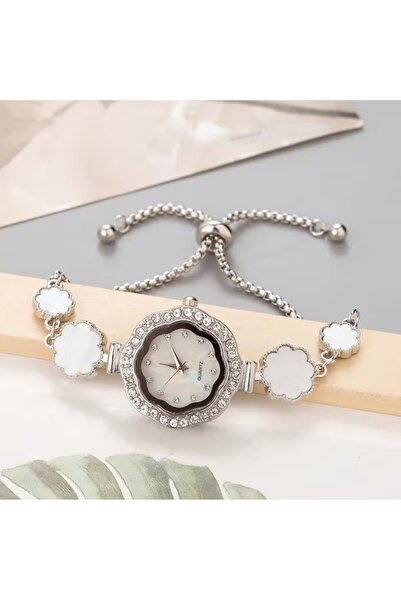 Feronnucci Women's Adjustable Zircon Stone Bracelet Watch + Gift Bracelet B208