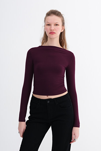 Addax Gathered Side Blouse B0654