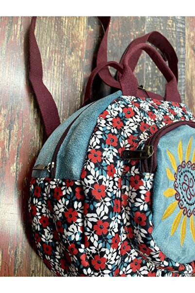 street&bagdnz Fargin Ethnic Authentic Bohemian Round Embroidered Backpack Daily Travel Waterproof Backpack