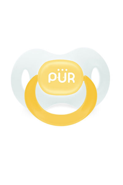 Pür PUR 14015 – ORTHODONTIC SILICONE PACIFIER 0-3 MONTHS (WITH COVER) yellow