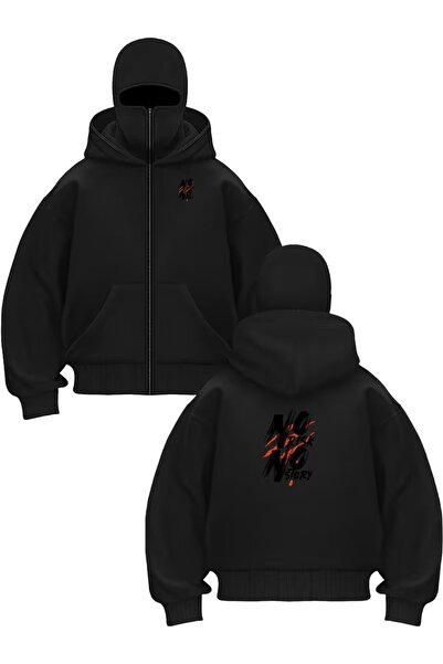 Flaubert -SWEATSHIRT UNISIX NINJA CU MĂȘTĂ DE ZIȚI CU FERMUAR tricou IRKA 3 FILOS FERMUAR GROS 646