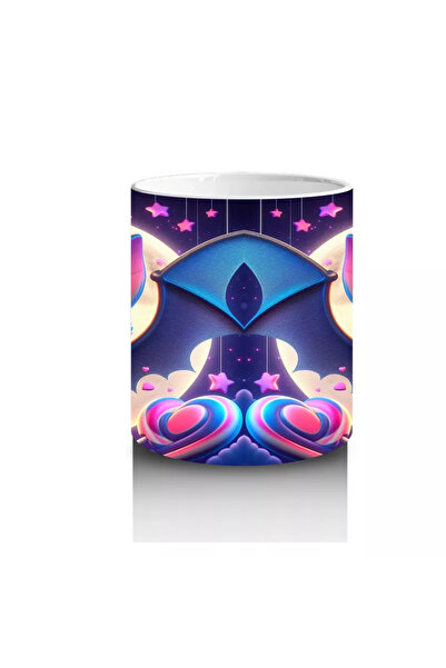 Wisdom Rain Neon Colored Devil Mask Figured Horror Themed Printed Mug