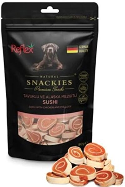 Reflex Snackies Tavuklu Alaska Mezgitli Kurutulmuş Et Köpek Ödülü 90gr