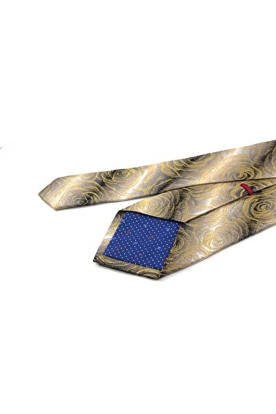 Kravatkolik Sisine Style Yellow - Smoked Italian Silk Tie Ik2053