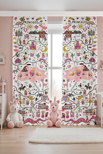 EVPANYA Princess Path Patterned Children's Baby Room Background Curtain (Single Panel Pricing)