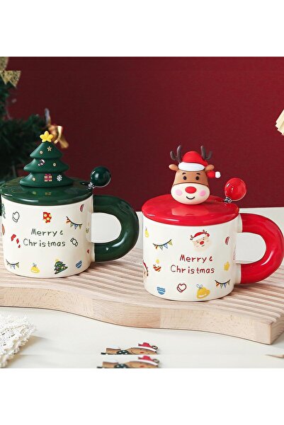Gift Moda Ceramic Mug with Christmas Figure Lid