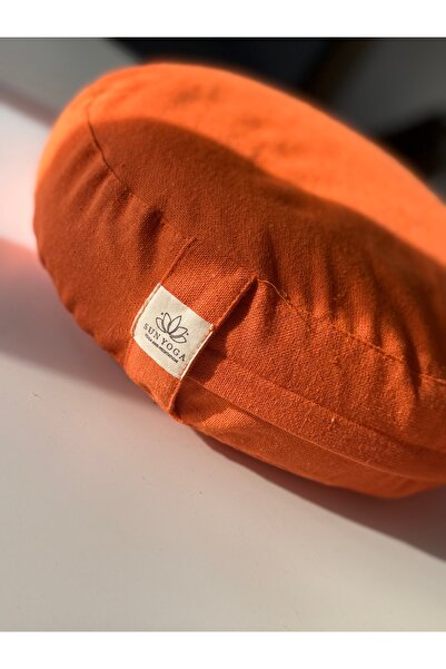 SUNYOGA Zafu Yoga Meditasyon Minderi Karabuğday Kabuğu Dolgulu Turuncu renk k...