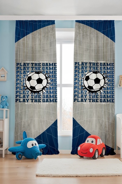 EVPANYA Blue Gray Football League Patterned Children's Baby Room Background C...