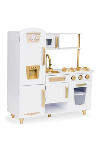 Ecotoys Children's kitchen XXL Ecotoys, wood, white/gold KID974832