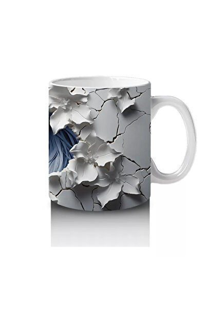 Wisdom Rain White Hat Woman and Wall Shadows – Gift Coffee Mug