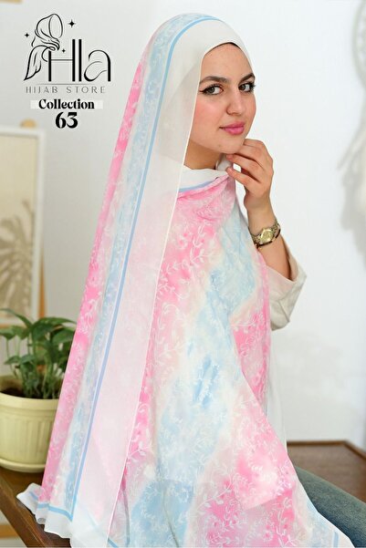 Hala Chiffon scarf with digital print, set of 5 pieces, size 180 x 75