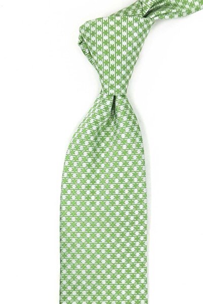 Kravatkolik Tula Style Green Italian Silk Tie Ik2062