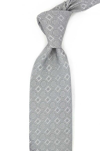 Kravatkolik Bonorva Style Grey Italian Silk Tie Ik2031