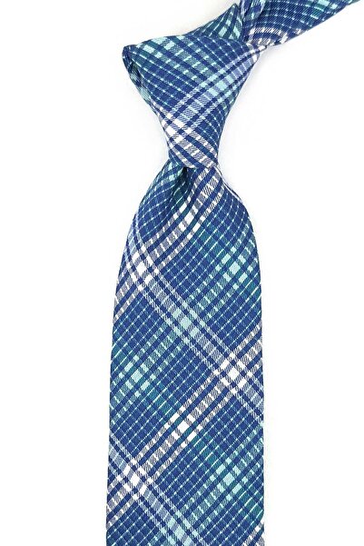 Kravatkolik Osidda Style Green - Blue Italian Silk Tie Ik2057