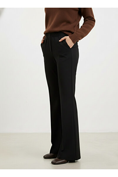 Generic Brand Flared Atlas Trousers-Black