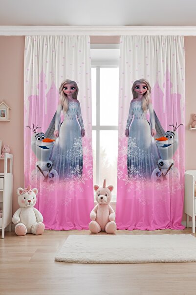 EVPANYA Cortul de vis roz, model Elsa, perdea de fundal pentru camera bebeluș...