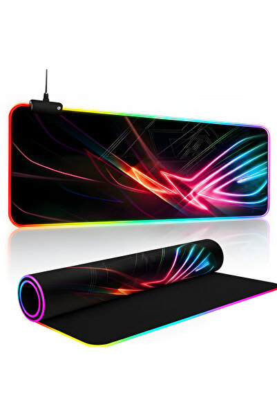 TnsAround Mousepad profesional pentru gaming, 4 moduri de iluminare LED, model Neon Strike, 80x30 cm