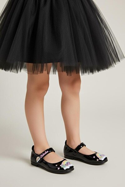 Görkem bebe ayakkabı ve tekstil Girl's Labubu Themed Sequin Ballet Flat Shoes