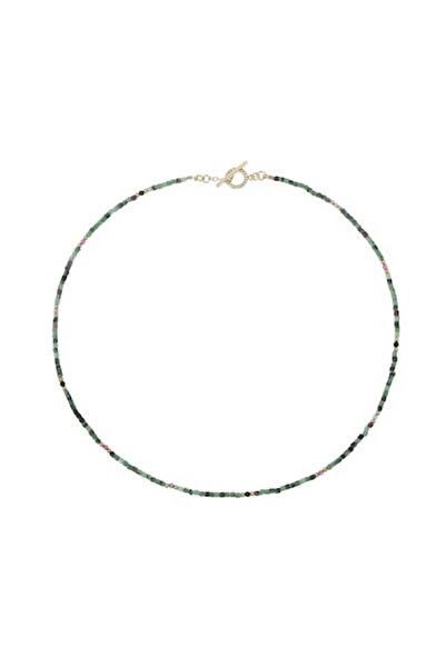 Ezera Choker Necklace - Rubin Zoisite Crystals, Gold-Plated Copper