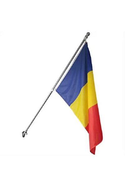 DAMUR Drapel tricolor al Romaniei, cu suport pentru montare pe perete, 90 x 1...