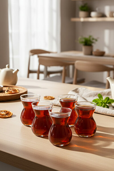 Snippy Tea - 6-Piece Glass Tea Cup Glass Tea Set 170 Cc